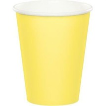 Yellow 9oz Paper Hot/Cold Cups 24 Per Pack Tableware Decorations Party S... - £7.89 GBP