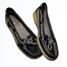 Sperry Women&#39;s Top Sider Black and Grey Leather Loafer Flat Size 7.5 - £21.67 GBP
