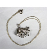 Nice Sterling Silver BULL Pendant Necklace Steer Spiining Bail 16&quot; Long ... - £23.21 GBP