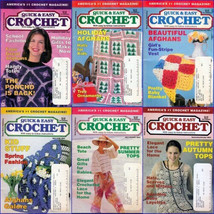 Vintage Quick &amp; Easy Crochet 6 Issue Bundle 2000 - 2002 Afghans Fashion ... - $9.95