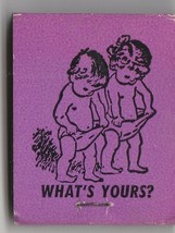 Vtg Strike on Matchbook  of Jim &amp; Jan  What&#39;s Yours (purple) Restaurant Ad - $8.31 CAD