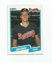 JOHN SMOLTZ (Atlanta Braves) 1990 FLEER BASEBALL CARD #595 - £3.94 GBP