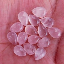 12x16 mm Pear Natural Rose Quartz Cabochon Loose Gemstone Wholesale Lot 5 pcs - £8.12 GBP