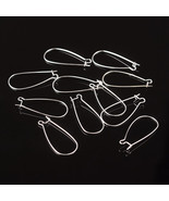 10 Kidney Earring Wires Silver Ear Wires Dangle Earwires Long Findings - $6.87