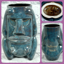 Munktiki Suffering Bitch Tiki Mug 2010 Bastard #1/100 Boobies Blue Green... - $291.04