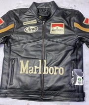 Men Marlboro Leather Jacket Vintage Racing Rare Motorcycle Biker Leather... - £95.92 GBP+