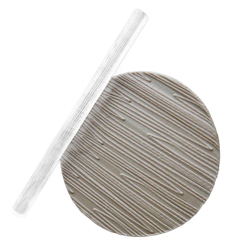Acrylic Texture Rolling Pin DIY Clay Craft Tools Flower Pattern Mud Embo... - $3.76