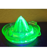 Vintage Green Uranium Glass 1930s Depression Era Glass Juicer Reamer Video - $59.08 CAD
