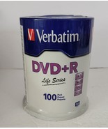 NEW 100 VERBATIM 16X DVD+R Life Series Logo 4.7 GB Media Disc Spindle SE... - $373.46 MXN