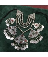 TRIBAL ATS BOHO STUNNING GYPSY OOAK SILVER MEDALLION VINTAGE TURKOMEN NE... - $148.49