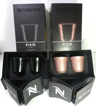 Nespresso Pixie 2X2 Espresso Coffee cups ( Ristretto &amp;  Rosabaya )With S... - £298.09 GBP
