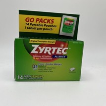 Zyrtec Allergy, Go Packs. 14 Pouches with 1 Tablet per Pouch. Expires 04... - $9.70