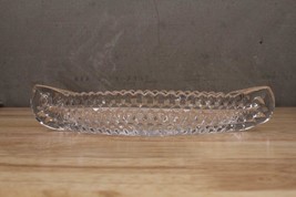 Vintage EAPG Clear Glass Pattern CANOE Scroll Handle Oblong Relish Serving Dish - £12.92 GBP