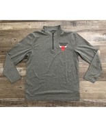 UNK Chicago Bulls Mens Large Gray 1/4 Zip Long Sleeve Pullover NBA - $16.31