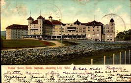 Potter Hotel - Santa Barbara Showing Lily Field 1906 Postcard BK58 - £1.58 GBP
