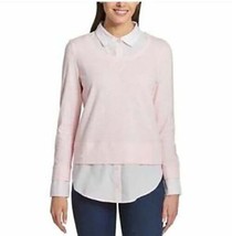 Tommy Hilfiger Ladies&#39; 2-fer Layered Sweater Blouse Ballerina Pink - XXL - $14.84