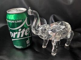 \Godinger Shannon Crystal Elephant Good Luck Trunk Up Handmade 6 in Long - $46.76