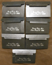 Lot Of 7 - 1992-1998 Us Mint Silver Proof Set Original Boxes, Lenses &amp; Co As Only - £12.86 GBP