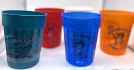 Hideaway Pizza Cups Norman Oklahoma Restaurant Collectible Colorful Set 4 Lot #6 - £16.77 GBP