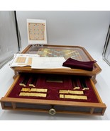 Franklin Mint Scrabble Collector’s Edition Gold Plated Tiles Rare Glass Cover - $360.00
