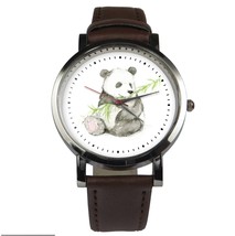 Panda  design wristwatch. Black or brown strap - £26.37 GBP