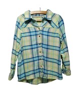 Soft Surroundings Button Front Shirt Sz PS Cotton Plaid - $21.78