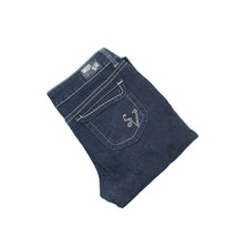 Sweet Vibes Womens Dark Wash Denim Tapered Slim Leg Blue Retro Jeans 13 - £13.18 GBP