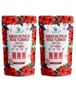2 X Natural Red Tea Pure Hibiscus Flower With Rose Petals Sun Dried, 25G... - £19.37 GBP