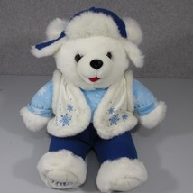 Dan Dee Snowflake Teddy 19 inch 2010 Christmas Blue White Snowflake - £10.80 GBP