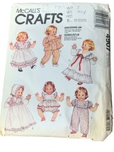 Vintage McCalls Crafts 4907 Baby Doll Clothes 12&quot;-22&quot; Pattern 7 Outfits 90s - $8.87