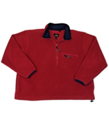 Vintage LL Bean Mens 1/2 Zip Pullover Red Pile Fleece Jacket Size Large ... - $752.19 MXN