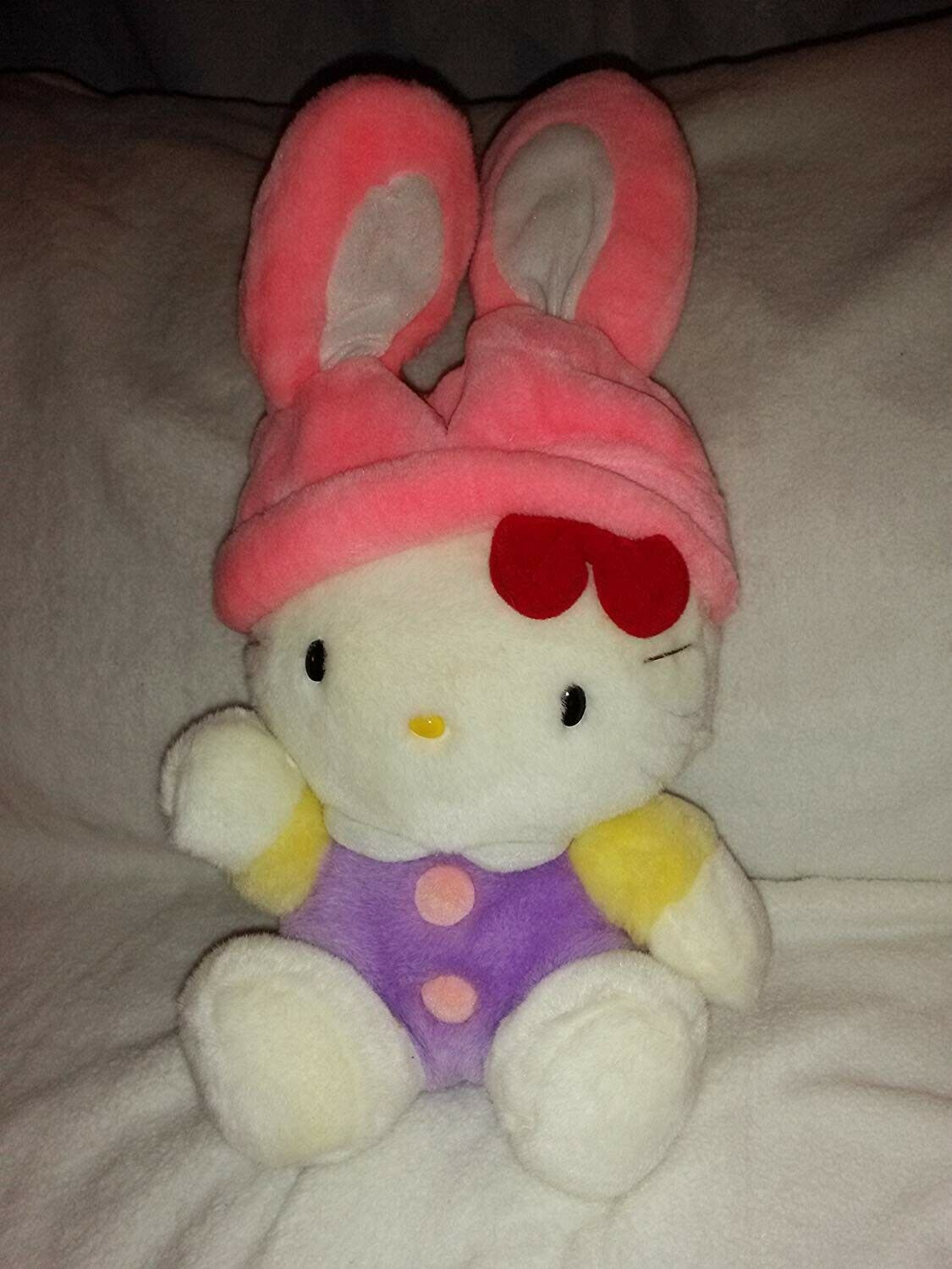 Hello Kitty Plush Wearing Pink Rabbit Ears Hat 16'' Inches by Sanrio - £45.94 GBP