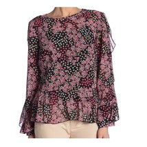 Nanette Lepore Printed Ruffle Blouse size M NWT MSRP $89 - £19.69 GBP