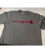 Carhartt Original Fit Gray Short Sleeve Logo T-Shirt Mens Medium - £19.65 GBP
