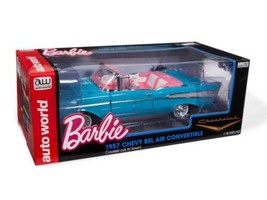 Auto World Barbie &#39;57 Chevy Bel Air Convertible (BLUE) 1:18 Scale Diecast Car - £64.52 GBP