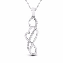 S925 Silver 0.08Ct TW Diamond Twisted Heart Infinity Necklace - £103.88 GBP
