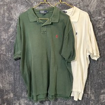 Polo Ralph Lauren Polo Shirt Mens XXL Lot of 2 Bundle Green White Preppy Casual - £10.72 GBP