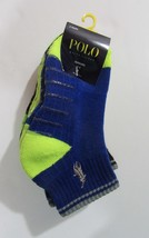 Polo Ralph Lauren Boys Quarter Socks Neon Multicolor 2-4, Shoe Size 6-10... - $15.99