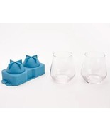 Host Set of 2 Wine Glasses &amp;Round Ice Cube Maker - Tray (Perfect Housewa... - £22.74 GBP
