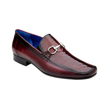 Belvedere Men's Bruno Genuine Ostrich Leg and Italian Calf Loafer Burgundy 1026 image 5