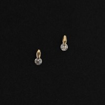 9K Pure Gold Diamond Stud Earrings Simple Style Fine Small Women wedding Stud Ea - £57.61 GBP
