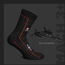 Heel Tread - Blackbird SR-71 socks - (7½-11½) US (8-12) Made in Portugal - £15.99 GBP