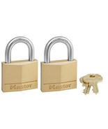 Master Lock 140T Solid Brass Padlock with Key, 2 Pack, Alike, 2 Count - $26.08