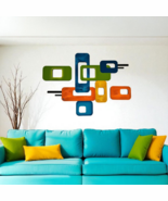 Mid-Century Modern Wall art, Contemporary wall sculpture 3 piece -33x24 ... - $247.49