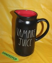 Rae Dunn Vampire Juice Drink Serving Pitcher Halloween Black And Red Ceramic - £90.99 GBP