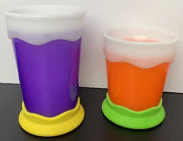 Munchkin Healthflow 2004 Orange Purple 6oz. Cups Tip Resistant Flared Base - $12.86