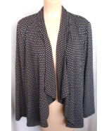 DRESSBARN Jacket Blazer Shawl Collar Polka Dot Polyester/Spandex Women L - £11.76 GBP