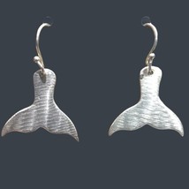 Vintage  Sterling Silver Dolphin Whale Mermaid  Tale Earrings - £27.97 GBP