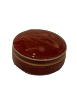 Handmade Pottery Trinket Dish with Lid Red Signed - $32.55 CAD