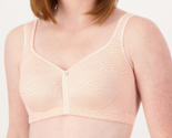Breezies Wirefree Diamond Shimmer Unlined Support Bra- PEACH SKY, 46DDD - $25.74